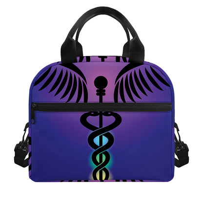 7 Chakras Caduceus Print Insulated Lunch Bag