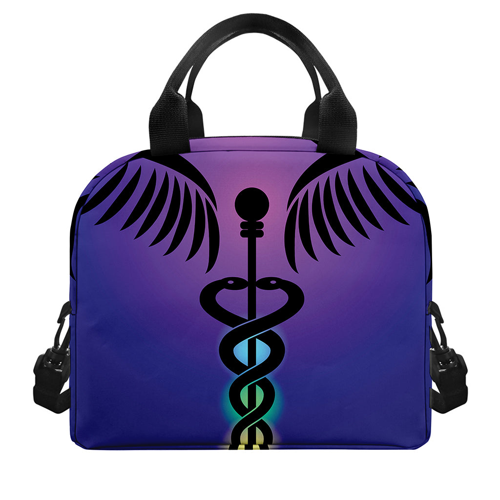 7 Chakras Caduceus Print Insulated Lunch Bag