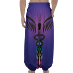 7 Chakras Caduceus Print Lantern Pants