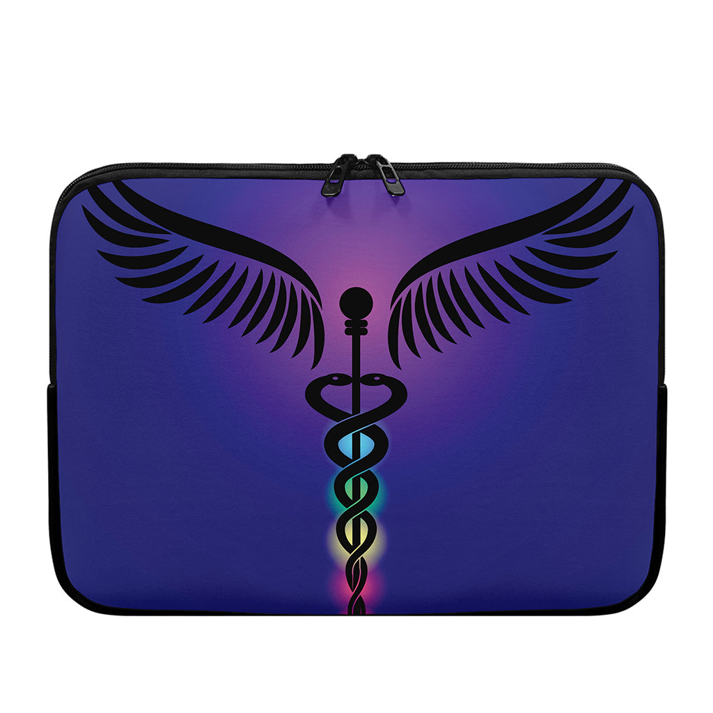 7 Chakras Caduceus Print Laptop Sleeve