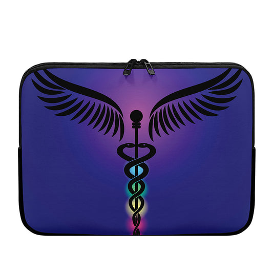 7 Chakras Caduceus Print Laptop Sleeve