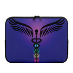 7 Chakras Caduceus Print Laptop Sleeve