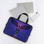 7 Chakras Caduceus Print Laptop Sleeve With Handle
