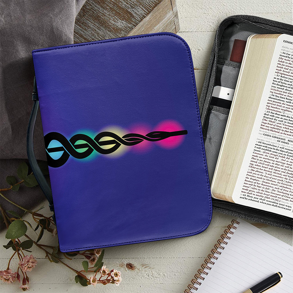 7 Chakras Caduceus Print Leather Bible Cover