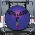 7 Chakras Caduceus Print Leather Spare Tire Cover