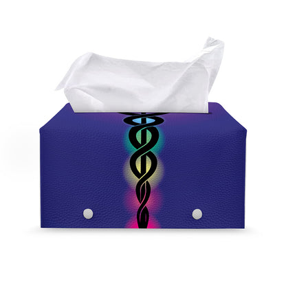 7 Chakras Caduceus Print Leather Tissue Box Cover