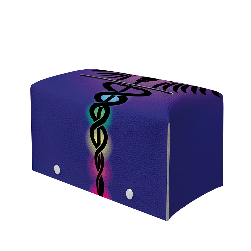7 Chakras Caduceus Print Leather Tissue Box Cover