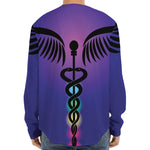 7 Chakras Caduceus Print Long Sleeve Baseball Jersey