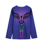 7 Chakras Caduceus Print Long Sleeve Short Coat