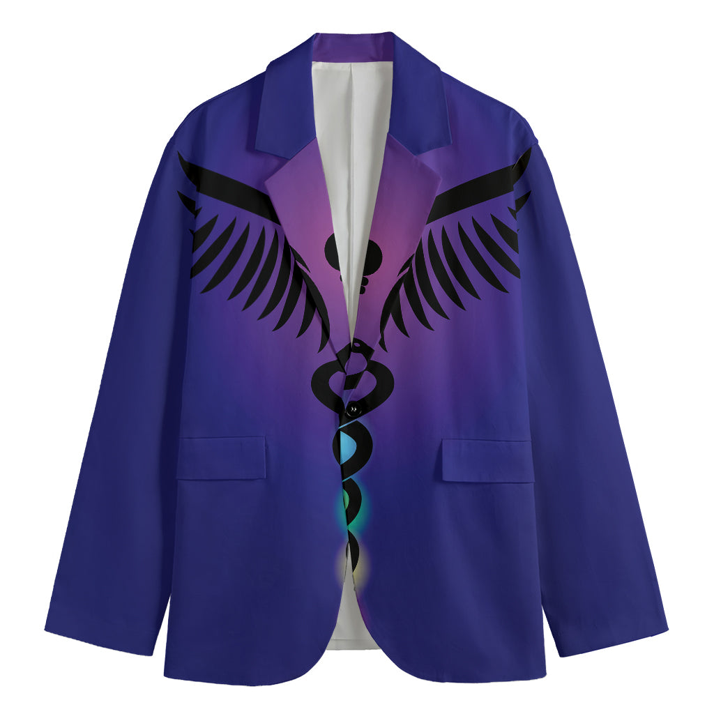 7 Chakras Caduceus Print Men's Blazer