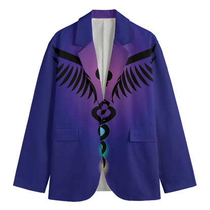 7 Chakras Caduceus Print Men's Blazer