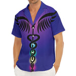7 Chakras Caduceus Print Men's Deep V-Neck Shirt