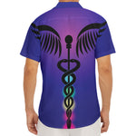 7 Chakras Caduceus Print Men's Deep V-Neck Shirt