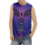 7 Chakras Caduceus Print Men's Fitness Tank Top
