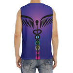 7 Chakras Caduceus Print Men's Fitness Tank Top