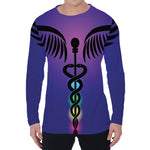 7 Chakras Caduceus Print Men's Long Sleeve T-Shirt