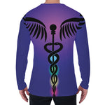 7 Chakras Caduceus Print Men's Long Sleeve T-Shirt