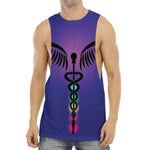 7 Chakras Caduceus Print Men's Muscle Tank Top