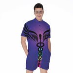 7 Chakras Caduceus Print Men's Rompers