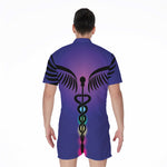 7 Chakras Caduceus Print Men's Rompers
