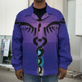 7 Chakras Caduceus Print Men's Shirt Jacket