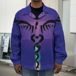 7 Chakras Caduceus Print Men's Shirt Jacket