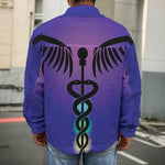 7 Chakras Caduceus Print Men's Shirt Jacket