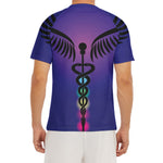 7 Chakras Caduceus Print Men's Short Sleeve Rash Guard