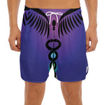 7 Chakras Caduceus Print Men's Split Running Shorts