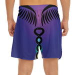 7 Chakras Caduceus Print Men's Split Running Shorts