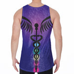 7 Chakras Caduceus Print Men's Velvet Tank Top