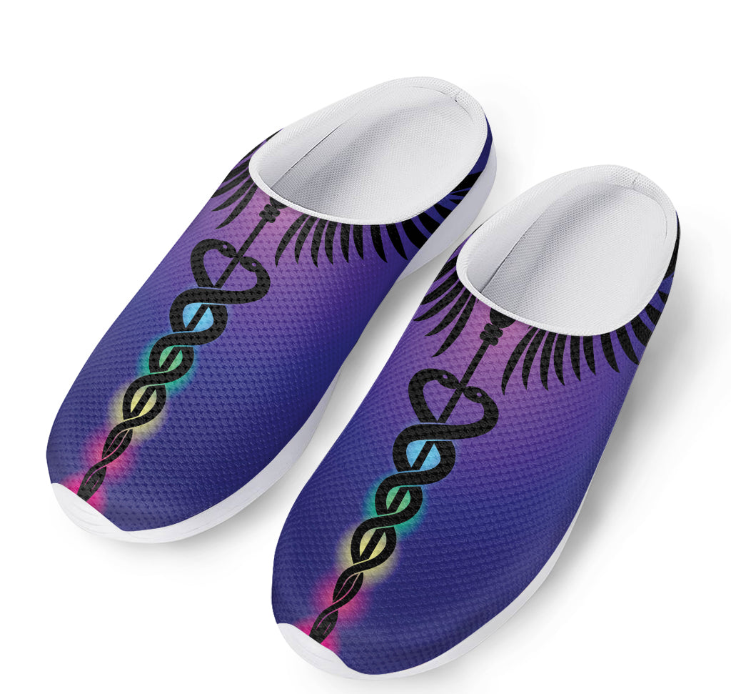 7 Chakras Caduceus Print Mesh Casual Shoes