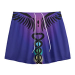7 Chakras Caduceus Print Mesh Shorts