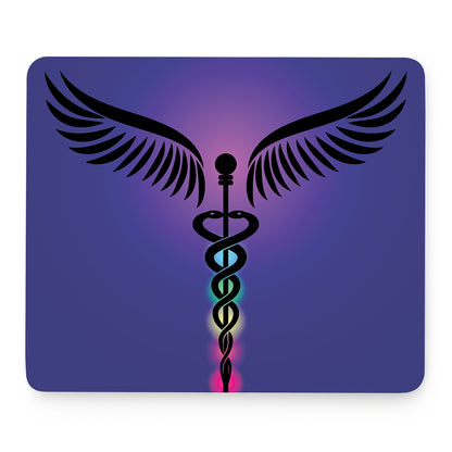 7 Chakras Caduceus Print Mouse Pad