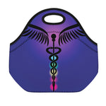7 Chakras Caduceus Print Neoprene Lunch Bag