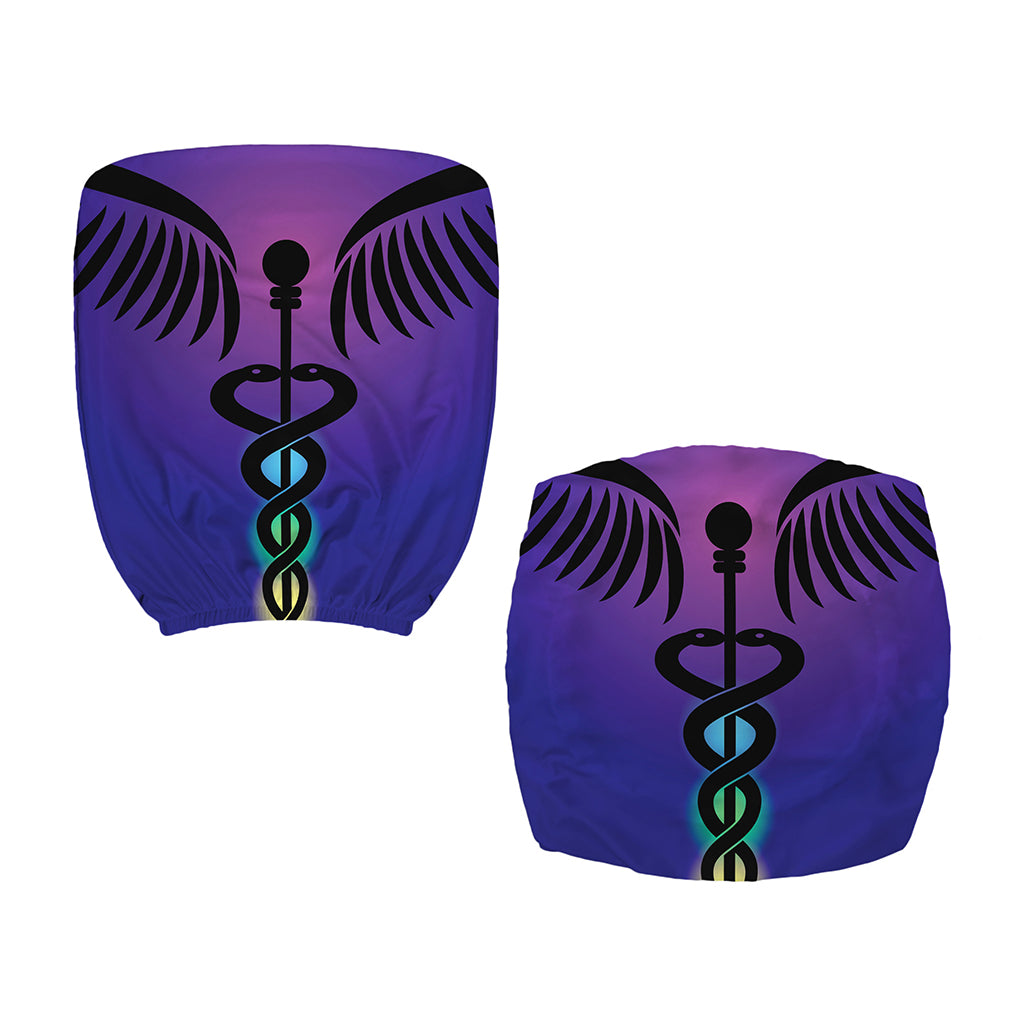 7 Chakras Caduceus Print Office Chair Cover