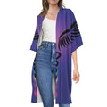7 Chakras Caduceus Print Open Front Beach Cover Up