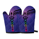 7 Chakras Caduceus Print Oven Mitts