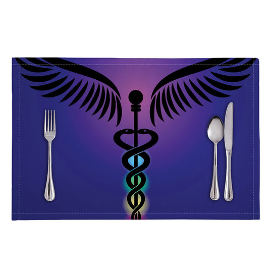 7 Chakras Caduceus Print Placemat