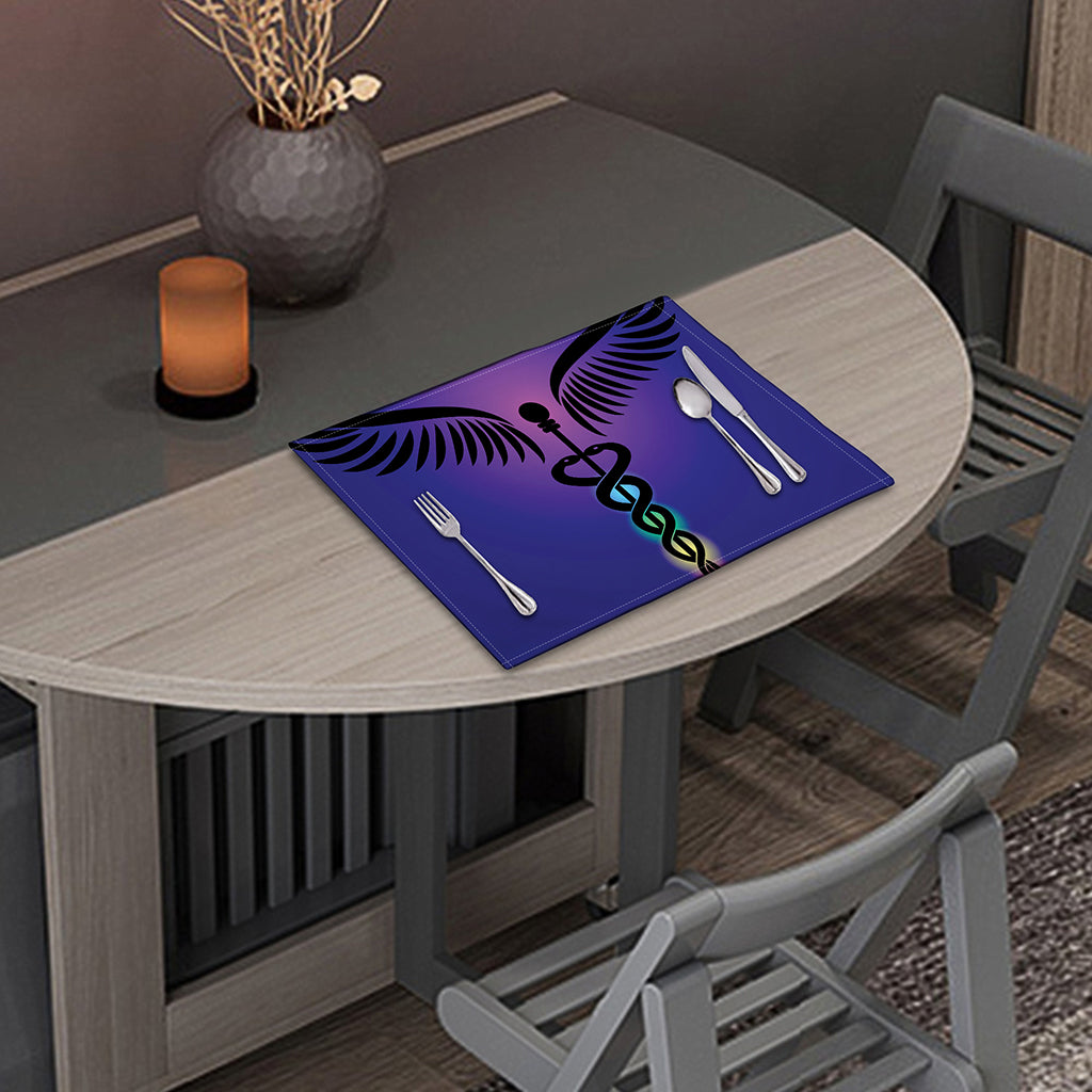 7 Chakras Caduceus Print Placemat