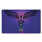 7 Chakras Caduceus Print Polyester Doormat