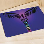 7 Chakras Caduceus Print Polyester Doormat