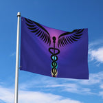 7 Chakras Caduceus Print Polyester Flag