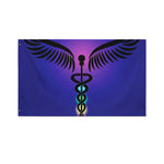 7 Chakras Caduceus Print Polyester Flag