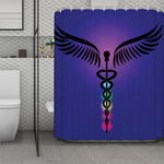 7 Chakras Caduceus Print Polyester Shower Curtain