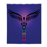 7 Chakras Caduceus Print Polyester Shower Curtain