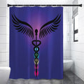7 Chakras Caduceus Print Premium Shower Curtain