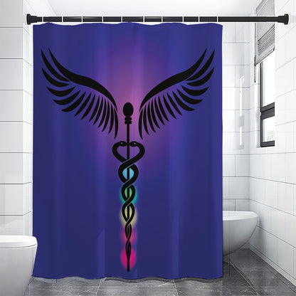7 Chakras Caduceus Print Premium Shower Curtain