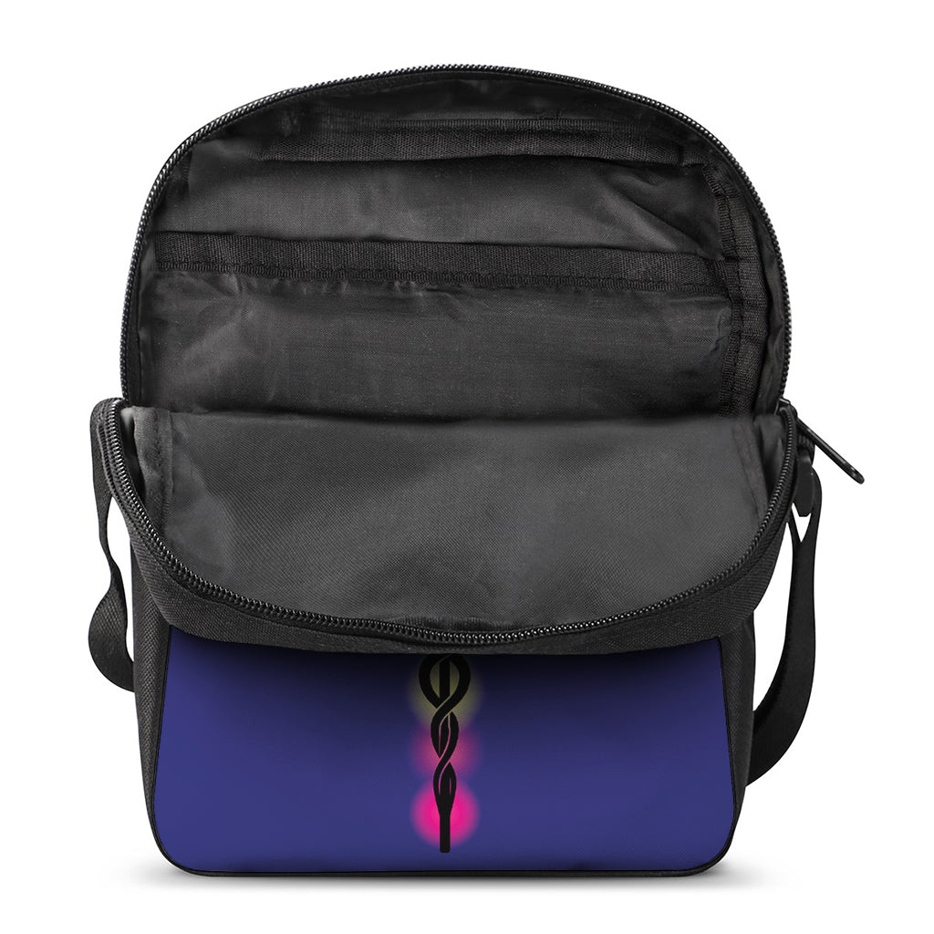 7 Chakras Caduceus Print Rectangular Crossbody Bag