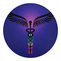7 Chakras Caduceus Print Round Blanket